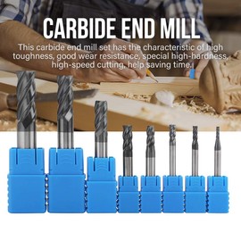 Juego de Corte de Carburo para Fresadora, 8 Unids Carbide End Mill set 2-12mm Carburo Square End Mil Mill Set De Herramientas De Cortador De Fresado De Acero De Tungsteno