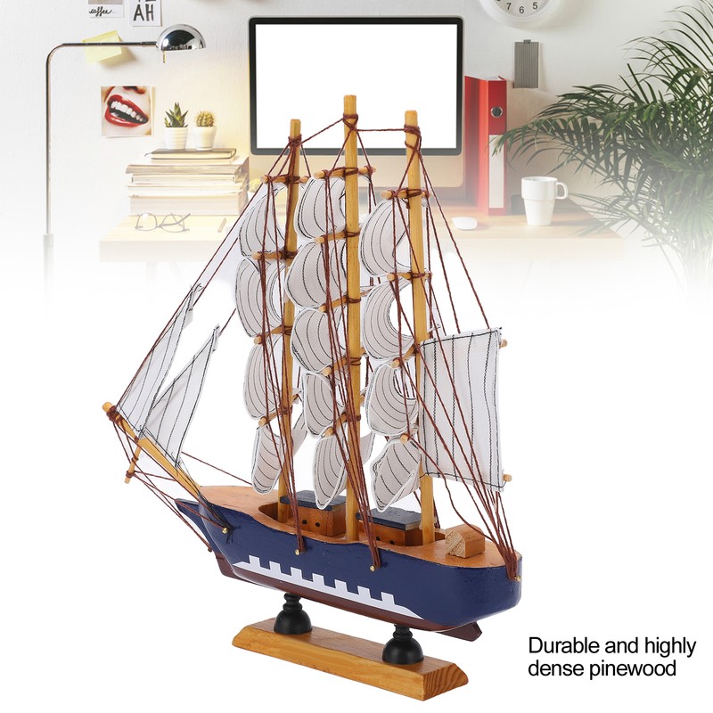 Model Ship Mediterranean Style High Density Natural Pinewood Durable Vibrant