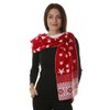 Womens Christmas Tree Reindeer Snowflake Reversible Knit Wraparound Scarf Shawl