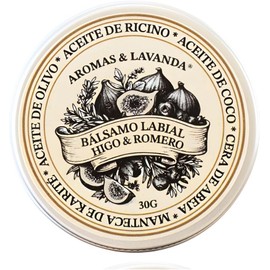Bálsamo labial nutritivo con Karité. Higo y romero. Protección intensa Nutritivo con Cera de abeja y manteca de Karité. Sin Parabenos. 30 g. AROMAS & LAVANDA