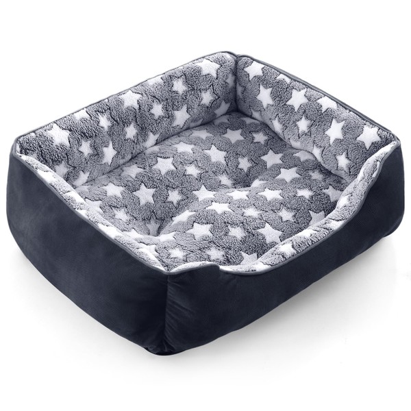 GASUR Rectangle Dog Bed for Small Dogs, Cozy Washable Dog Sofa Bed, Durable Pet Cuddler Anti-Slip Bottom, Soft Calming Sleeping Warming Puppy Bed