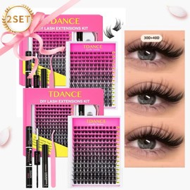3/2/1SET  MAKE UP Eyelash Clusters Kit 168Pcs with Lash Bond and Seal Glue Waterproof, Eyelashes Remover for Lash Cluster Extensions Kit for Beginner, Lashes Applicator Tool(D-8-16mm Kit) Makeup Cosmetic:_2SET