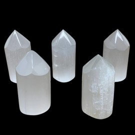 1pc, 3.1"-3.2" Selenite (Satin Spar) Crystal Crystal Tower Point Powerful, B35743