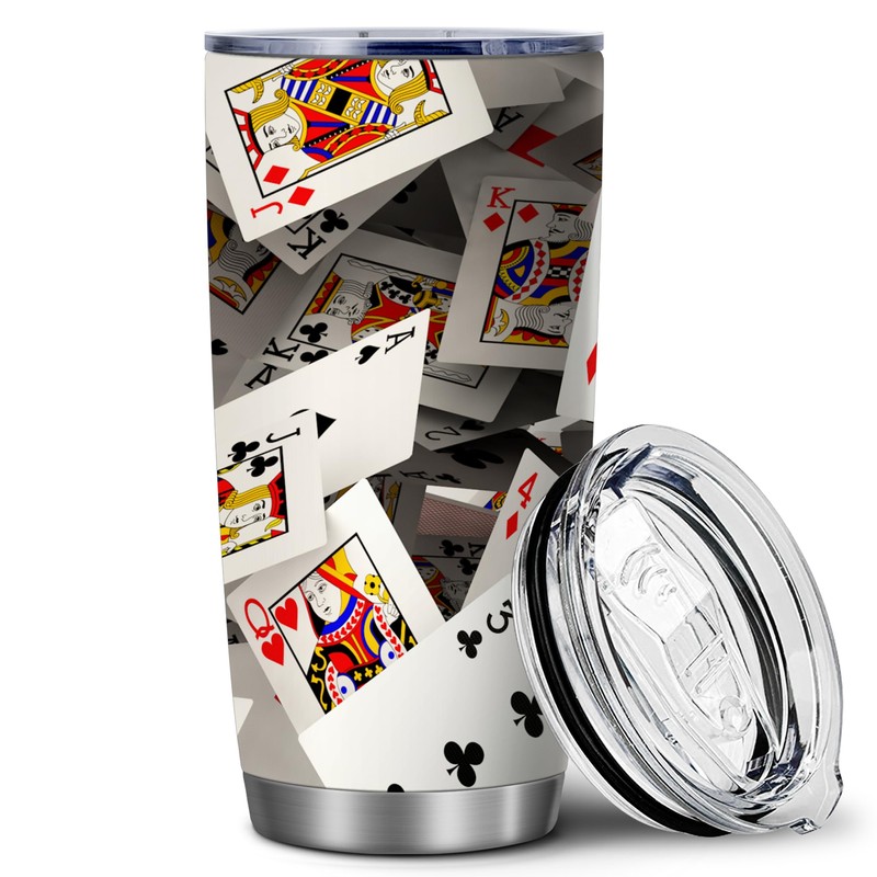 ATHAND 3D Playing Cards|20 OZ Stainless Steel Insulated Water Bottle|Funny