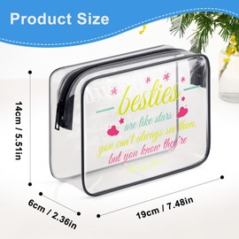 Bestie Gifts for Women Best Friend Friendship Gift Makeup Bags Sisters Gifts from Sister Bestie Birthday Gifts Mother's Day Christmas Valentines Gift for Bestie Clear Toiletry Bag PVC Cosmetic Bag