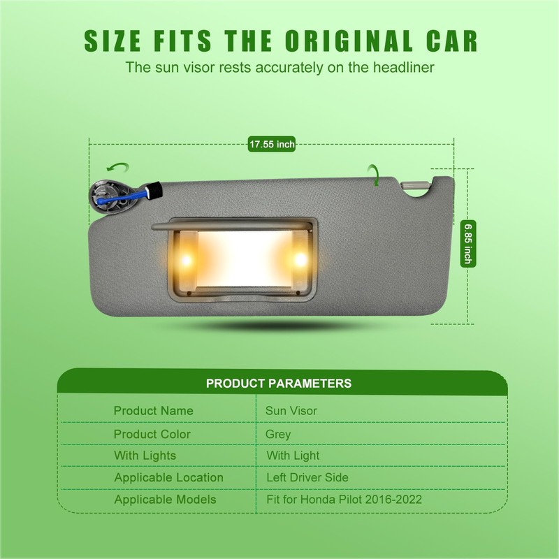 Sun Visor for Honda Pilot 2016 2017 2018 2019 2020