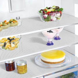 Non-Slip Silicone Refrigerator Liners for Shelves, Reusable Washable Fridge Shelf Drawer Liners, Cuttable Waterproof Oilproof Fridge Liner for Glass Shelve Kitchen Cabinet Drawer Mats (Clear, 1 Pack)