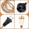 Plug in Pendant Light Rattan Hanging Lamp with 15 Ft