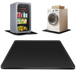 ToLanbbt Mini Fridge Silicone Mat - 20" x 20" x 0.6" Mini Fridge Drip Tray Under Refrigerator Mat Carpet Floor Protector, Leak-Resistant Portable AC Pan for Washing Machine Dishwasher Dryers, Black