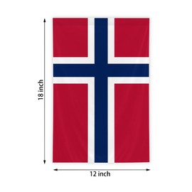 Norway Garden Flag, 12x18 Inch Double-Sided, Vivid Color Norwegian National Garden Flags, for Indoor Outdoor Party Home Lawn Decor