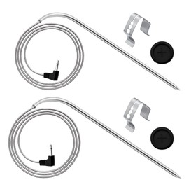 2-Pack Meat Temperature Probe Replacement Parts for Masterbuilt Gravity Series 560/800/1050 Grill + Smoker, with 2 Grill Clips and 2 Probe Grommets, Replace Accessories Number: 9004190170