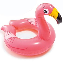 Warenhandel König Water Swimming Ring Swimming Aid Toy for Bathing Splashing Play Animal Head Various Designs (Flamingo)