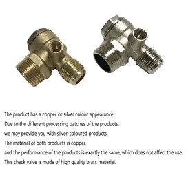 Anawakia Check Valve, Compressor Check Valve, 3 Way Male Thread 90 Degree Brass Check Valve Air Compressor Replacement Accessories Hose Connection Tool 1/2" x 3/4" x 1/8"