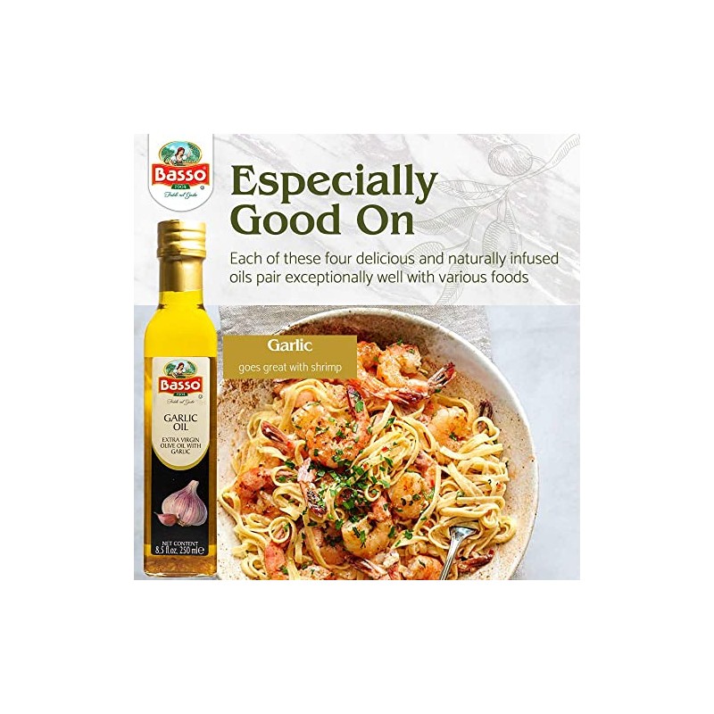 BASSO 1904 - Garlic Oil, Infused Premium Extra Virgin Olive