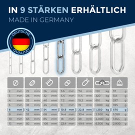 2 Pieces 50-cm = 0,5-Meter 6-mm Thick Stainless Steel Chain V4A Longitudinal from NietFullThings on Piece Anchor Chain DIN 5685 DIN 763 0,5-m