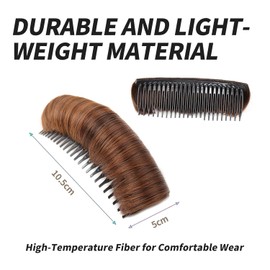 Invisible Fluffy Hair Pad, 3Pcs Hair Bun Invisible False Hair Clip,Hair Bun Invisible False Hair Clip Bump It Up Volume Hair Base Fluffy Hair Pad,Hair Bun Invisible False Hair Clip Hair Base Pad,Brown