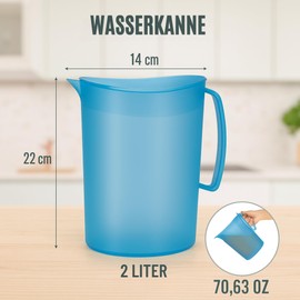 Premium Plastic Water Jug 2L BPA Free Multifunctional for Celebrations and Outdoor Activities Water Jug Plastic Translucent Blue (Clear)