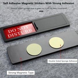 SYXL Black Sliding Magnetic Sticker Identification Plate, Welcome Sign for Home, Magnet Waterproof Privacy Sign Bedroom Door Signs for Study Conference Offices Supplies 17.8 * 5 * 0.5 cm