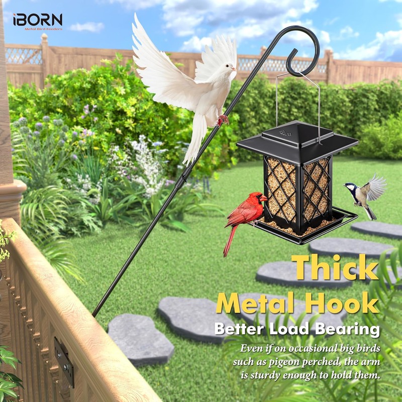 iBorn Fence Deck Hook Rail Heavy Duty Hummingbird Feeder Hanger