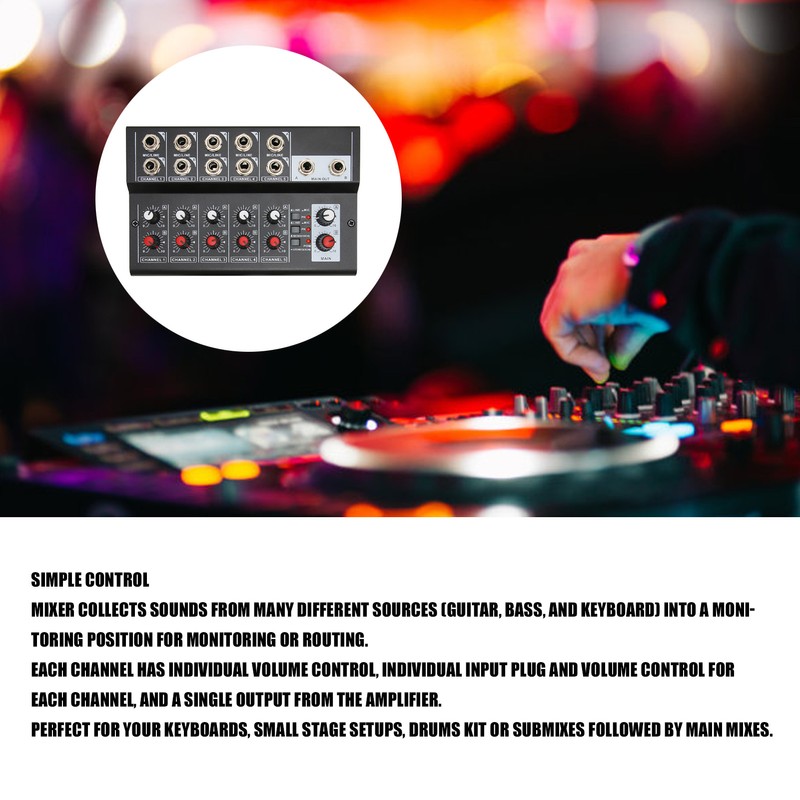 10 Channel Mixer Low Noise Stereo Line Mixer with 2