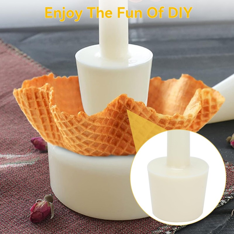 2PCS Waffle Cone Shaper, Cone Ice Cream Maker Cone Roller