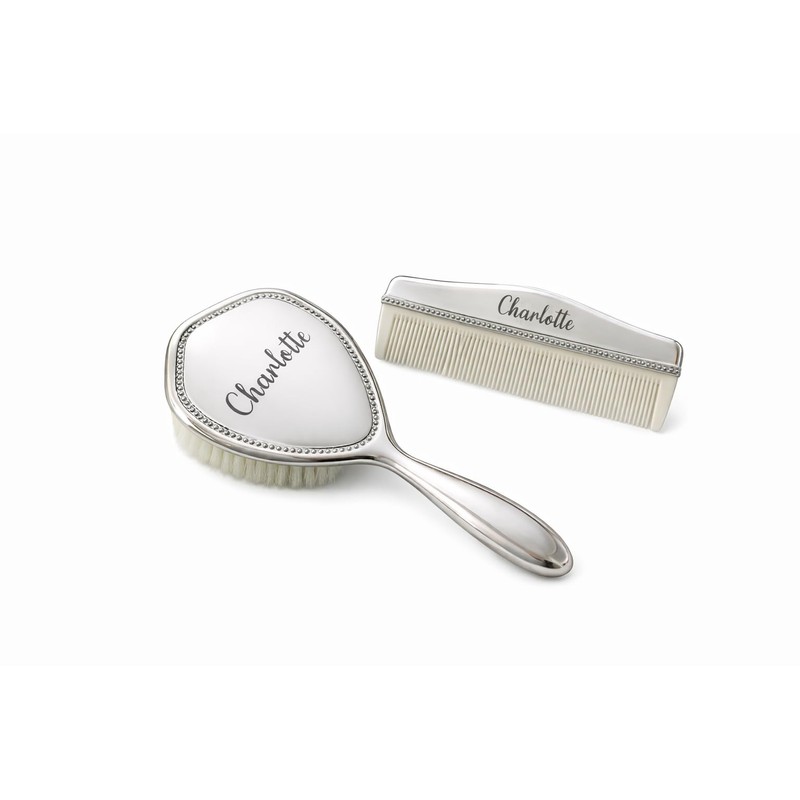 Custom Silver Baby Brush Set – First Birthday Heirloom Gift