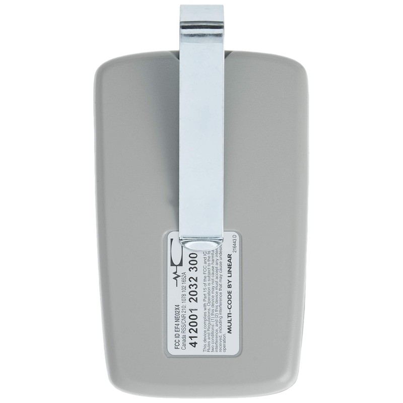 Linear MCS412001 Multi-Code 2-Channel Visor Transmitter, Original Version,Soft Gray