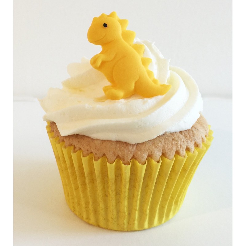 Holly Cupcakes 6 Mixed Colour Sugar Dinosaurs- edible & handmade
