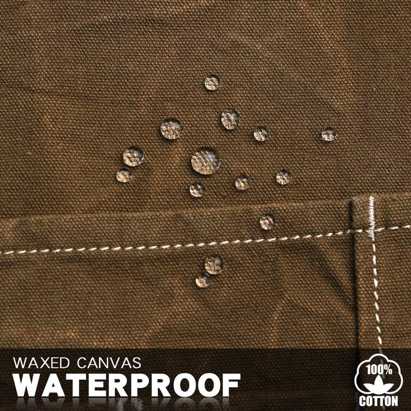 Jeanerlor Waxed Canvas Work Apron for Women with 11 Pockets