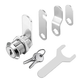 Letterbox Lock, Cam Lock, Cabinet Lock, Furniture Lock, Locker Lock, Lever Lock, Made Of Die-Cast Stainless Steel, Comes With 4 Different Lock Plates (1 piece-16 mm)