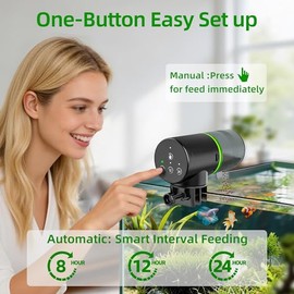 FREESEA Alimentador automático de Peces para Acuario: alimentador de Temporizador de Vacaciones para Tanque de Peces, dispensador automático eléctrico Ajustable de 0.05 galones y Dos métodos fijos