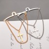 RunootPR Men's Silver Gold Tie Chain Set Cross 2Pcs Chain
