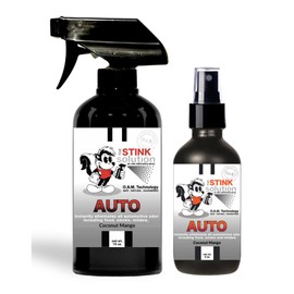 The Stink Solution Car Deodorizer Odor Eliminator For Strong Odor: Quickly Banish Smoke, Pet, Food, Sweat, & Other Foul Odor! Safe Car Freshener for Car Seats & More! - 1 16 oz, 1 4 oz (Coconut Mango)