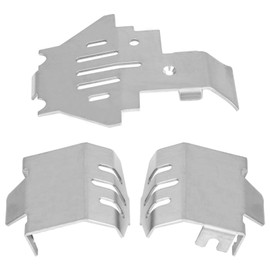 rc chassis armor set + 5pcs frame stainless steel skid plate protective vehicle guard compatible for traxxas 82056-4 car + skid plate set