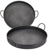 Hipiwe Set of 2 Industrial Style Metal Iron Serving Tray