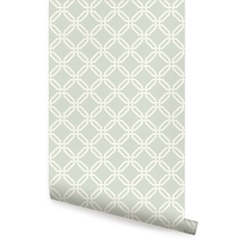 Octagon Links Peel and Stick Wallpaper (Single Sheet - 2x9ft, Sage)
