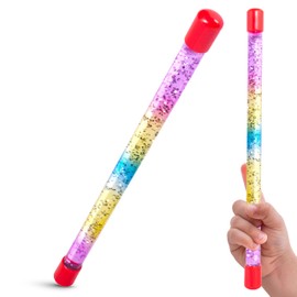 Tiwoca Children's Magic Wand Colourful Glitter Wand with Liquid 30 cm - Stylish Children's Costume Accessory for the Little Princess, Fairy or Wizard - Magic Wand Glitter
