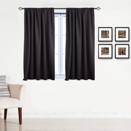Woltu #330 250 g/m2 Heavy Opaque Blackout Curtain, Thermal Curtain with Ruffle Tape, Blackout Curtains, Matte, Height 175 / 225 / 245 cm, 135x175 cm