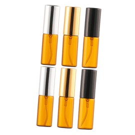 IWOWHERO Lotion Bottle Set Pump 6pcs Portable Travel Bottles for Shampoo Body Wash Essential Oils Brown Color Random Style