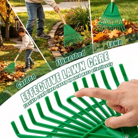 HLWDFLZ 7Pcs Kid Adjustable Garden Leaf Rake Set, with 13.2 Gallon Leaf Bag
