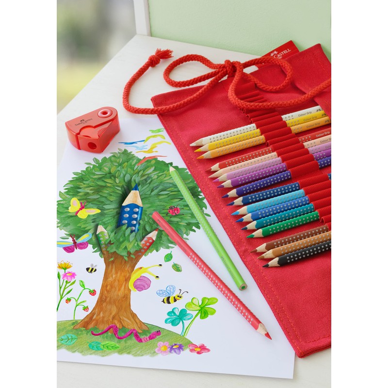 FABER-CASTELL Colour Grip 201541 Colouring Pencils Pack of 18 with
