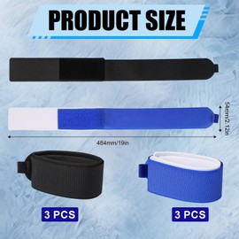 BOXOB Pack of 6 Ski Fastening Straps, 48.4 x 5.4 cm Ski Bands with Protective Pads, Ski Carrier Strap, Storage, Ski Accessories for Ski Boards, Ski Poles, Winter Sports (Black)