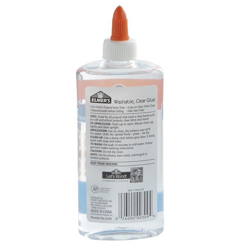 Elmer's Liquid School Glue, Clear, Washable, 9 Ounces, 1 Count