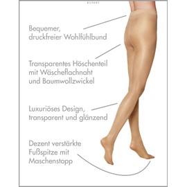 KUNERT Women's Tights, Satin Look, Transparent, Shiny, 20 denier, golden