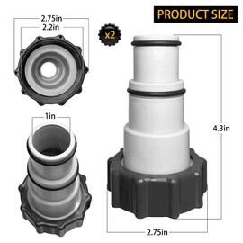 UTEFIF Pool hose adapter, adapter for pool, hose adapter with internal thread for screwing, for diameter 32 and 38 mm pool hose (2 pieces)
