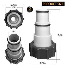 UTEFIF Pool hose adapter, adapter for pool, hose adapter with internal thread for screwing, for diameter 32 and 38 mm pool hose (2 pieces)