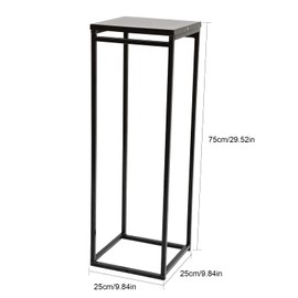Metal Wedding Flower Stand Floor Vase Column Flower Stand Geometric Centerpieces Vase for Tabletop Flower Arrangement, Wedding and Event Reception Tables Decoration (29.52" H, W/ Metal Plate, Black)
