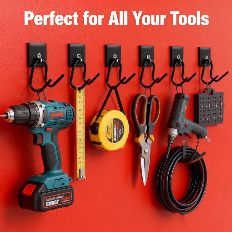 AITOPMART 4 Pack Heavy Duty Magnetic Hooks, Power Tool Organizer