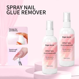 Spray Nail Glue Remover for Press on Nails, Press-on Nail Tips Solid Glues Removers Flase Acrylic Nail Tips Tapes, Remove Rhinestones Glue Remove Art Charms Design in Salon or Home