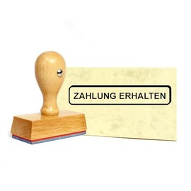 Dekolando Payment Receive Stamp Wooden Stamp 1 Line Office Stamp Payment Receipt Accounting Office 49 x 9 mm (Receive Payment)